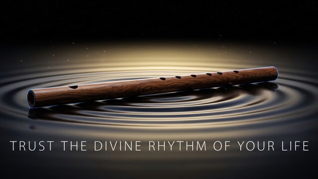 Krishna Flute on Sacred Water &ndash; Divine Rhythm Spiritual Banner