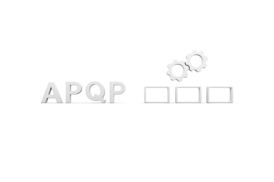 APQP concept white background 3d render illustration