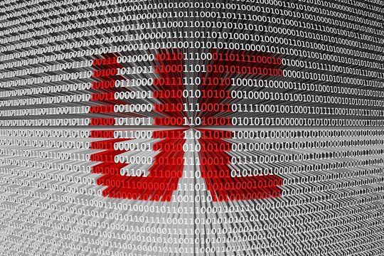 UC binary code 3d illustration