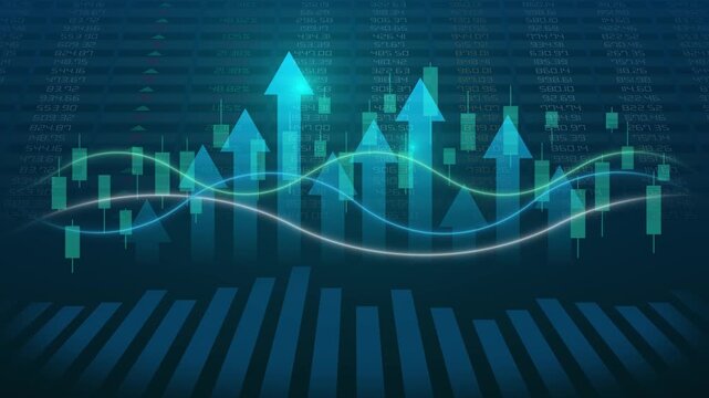 Arrow rise up business financial stock market trade, invest growth economy graph diagram index, graphic bank asset increase analysis future value statistic fund strategy