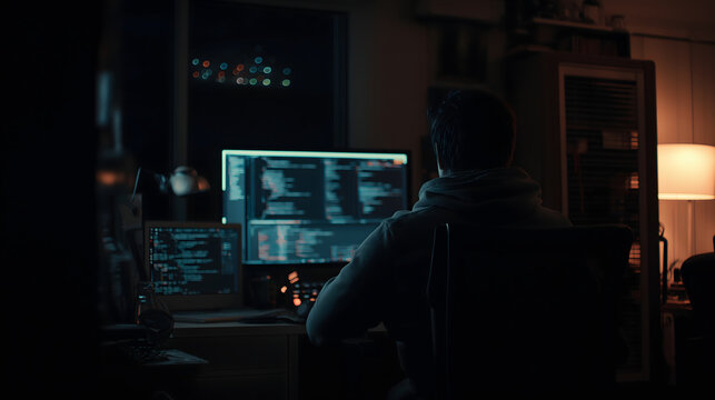 developer coding late night