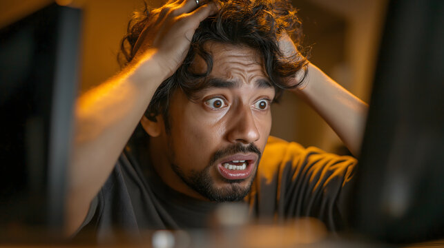 person frustrated with computer error real reaction