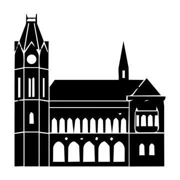 Frere Hall Black Silhouette Pakistan Vector Icon