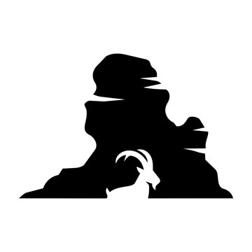 Hingol National Park Black Silhouette Pakistan Vector Icon