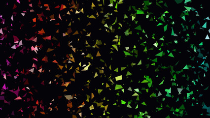 Confetti shards drift in a rainbow gradient pattern against a deep black void to symbolize joy and excitement for digital marketing assets that require a high energy and festive visual aesthetic here. © creative mind