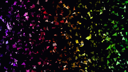 Confetti particles drift through a dark void while showcasing a vivid spectrum of warm tones ranging from deep red to bright yellow, providing an elegant and festive aesthetic for various digital. © creative mind