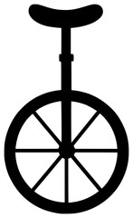 Unicycle black silhouette vector illustration, simple flat clipart design isolated on white background © nancy