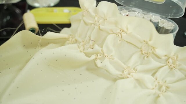 mothers make some handicraft on the handicraft class