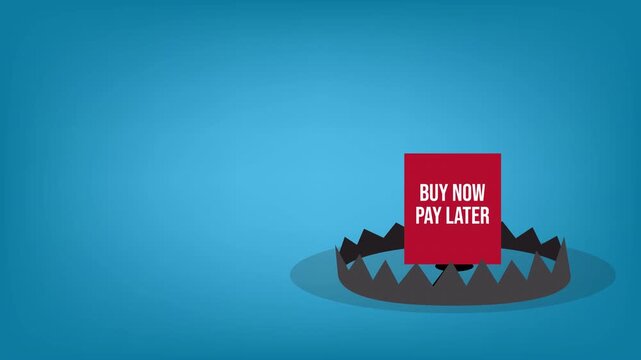 Buy Now Pay Later Debt Trap Animation Showing Consumer Credit Risk and Financial Pressure