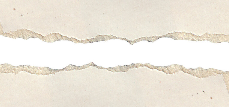 Ripped Vintage Textured Paper Scrap Banner Isolated on White Background
