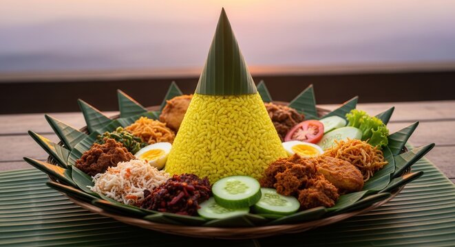 Nasi Tumpeng Indonesian Traditional Food