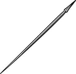 Obraz premium A minimalist black outline icon of a long pointed jousting knights lance, with thick uniform lines, isolated on a pure white background, showcasing the simplicity and elegance of medieval weaponry