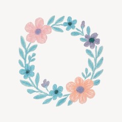 Obraz premium Pastel floral wreath illustration