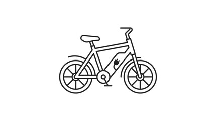 Fototapeta premium Electric bicycle outline displays a modern frame design with a visible battery component for clean energy transportation concepts.