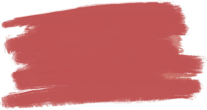 Red Paint Brush Stroke Isolated on Transparent Background