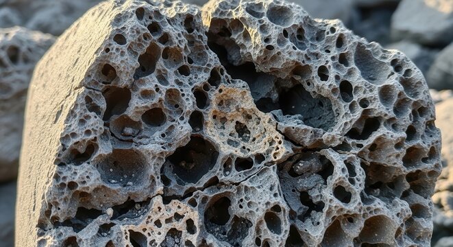 porous rock, sponge-like texture