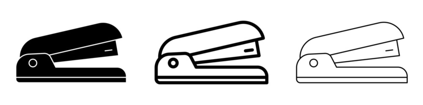 Office stapler solid glyph icon. Vector illustration.