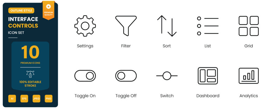 interface control icon line style settings filter toggle editable stroke vector set