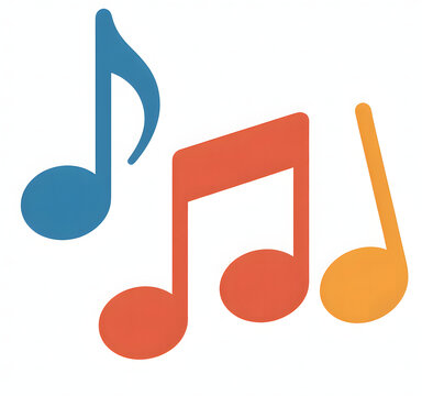 Music Notes with Colorful Tones illustration, Kids toy clipar 