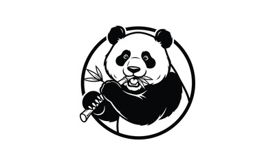 Stylized panda bears in black and white halftone effect © Ryan Rivaldo Vierra