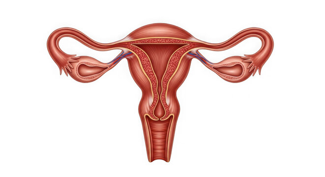 A detailed illustration of a human female uterus