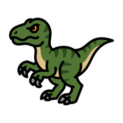 Fototapeta premium Cute Velociraptor Raptor Dinosaur Vector Illustration