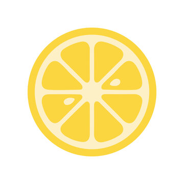 Yellow Lemon Citrus Fruit Slice Icon.
