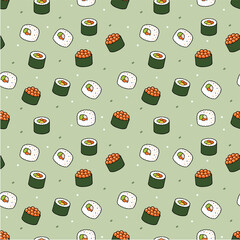 maki california gunkan seamless sushi pattern © Vaa