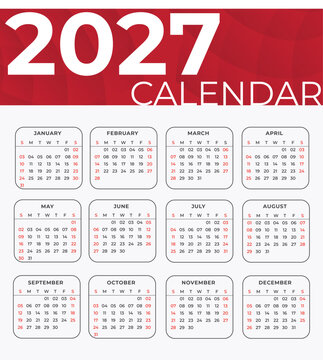 Printable 2027 Calendar Design for Office Use