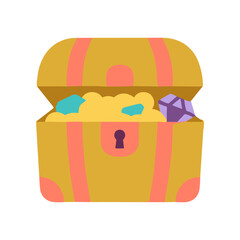 Colorful Treasure Chest with Jewels. © aprilianalfareshkiig