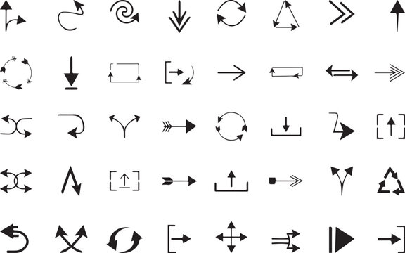 Multipurpose Arrow Vector Icon Set Navigation UI UX Bundle
