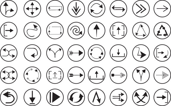 Circular Arrow Vector Icon Set UI UX Navigation Bundle