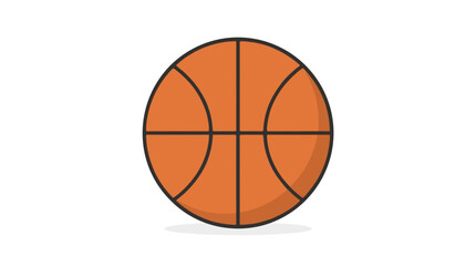 Fototapeta premium Classic Orange Basketball with Black Lines and Shadow on White Background
