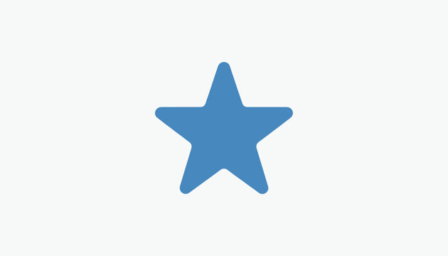 Simple blue star icon representing favorites and high ratings for user interface and navigation design elements.