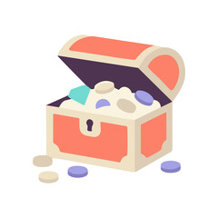 Colorful Treasure Chest Full of Coins. © merdianingsihrennyul