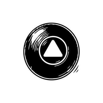 Magic 8 Ball Clipart PNG | Fortune Teller Ball Line Art | Retro Hand Drawn Illustration | Printable Sticker | Commercial Use