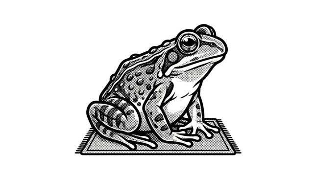 Detailed illustration of a sitting frog.