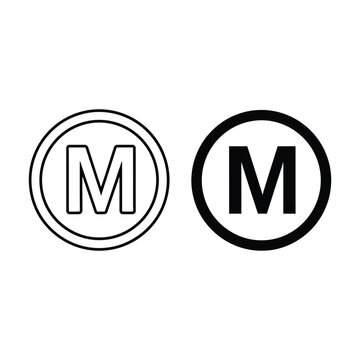 Minimalist monogram logo design with double M letters. Clean circular badge icon for branding and corporate identity.
