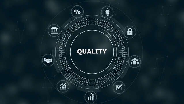 Digital interface showing the word surrounded by circular representing business banking security teamwork and data analysis processes