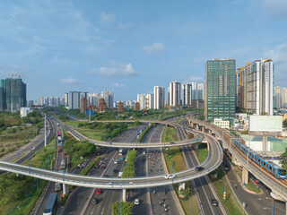 Naklejka premium Modern Highway Interchange in Ho Chi Minh City, Vietnam