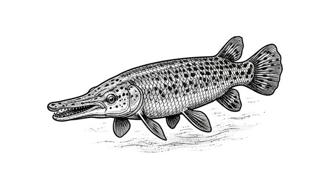 Alligator Gar Fish Freshwater Animal.