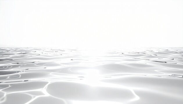 白い水面の穏やかなさざなみと光の反射の抽象背景