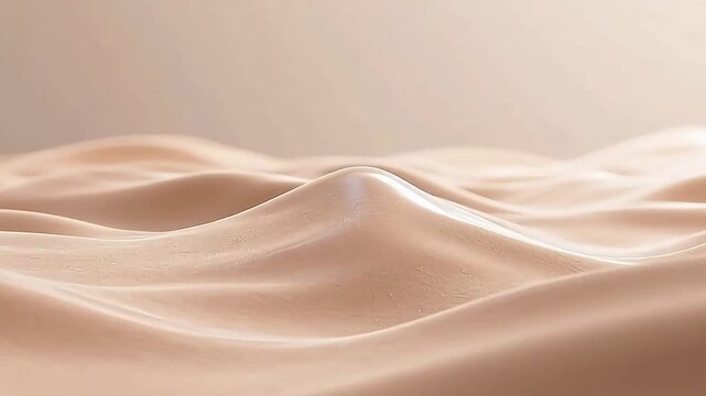 Soft flowing silk waves in warm beige