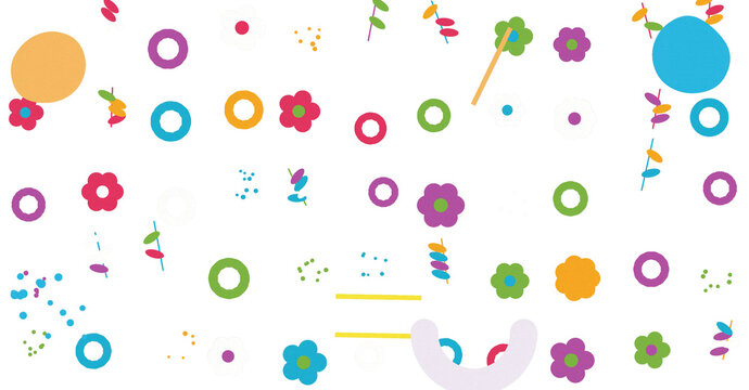 Colorful geometric shapes and icons collection
