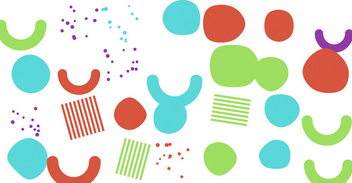 Colorful abstract smiley faces with emoji style