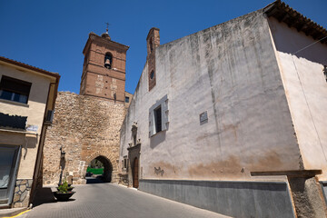 Fototapeta premium The Gate of San Miguel, next to the Church of San Miguel Arcángel in Escalona, Toledo, Castile-La Mancha, Spain