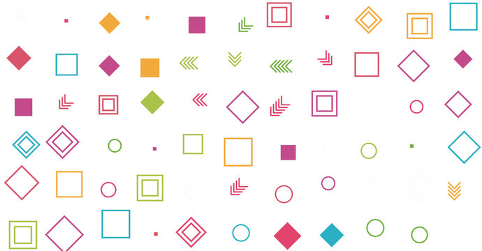 Colorful set of geometric shape icons in a grid