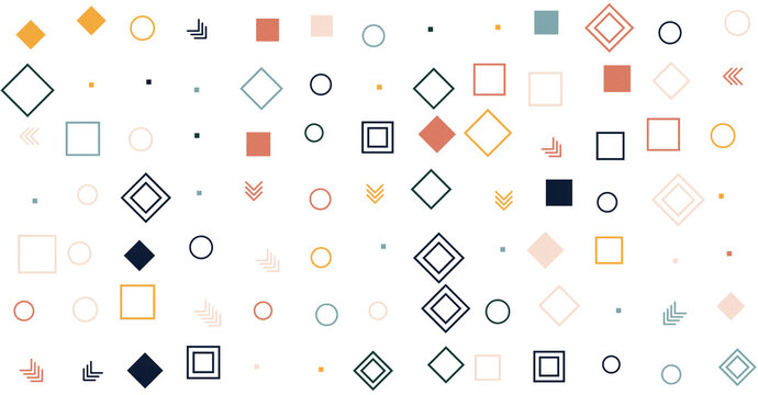 Colorful set of geometric icons with arrows