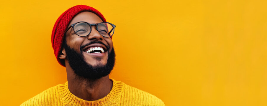 Smiling Man against yellow background