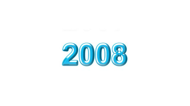 Timeline Scroll from 2000 to 2008 on Black Background 4K Year Counting Text Animation.